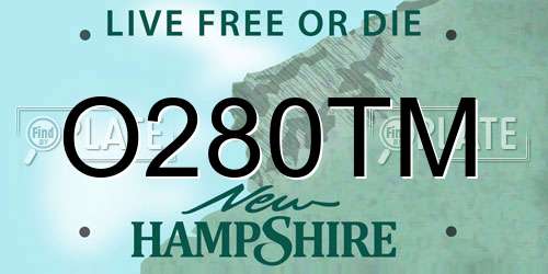 O280TM New Hampshire License Plate