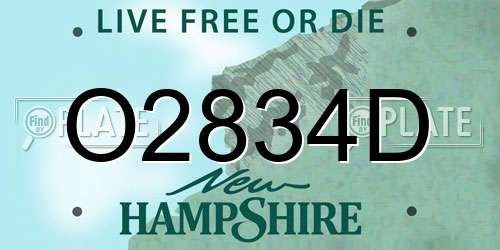 O2834D New Hampshire License Plate