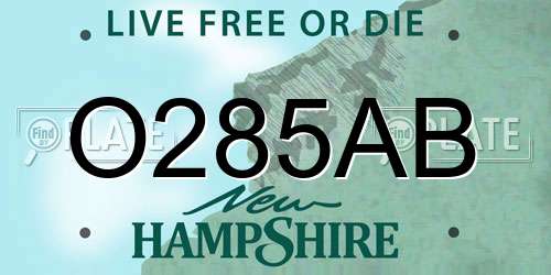 O285AB New Hampshire License Plate