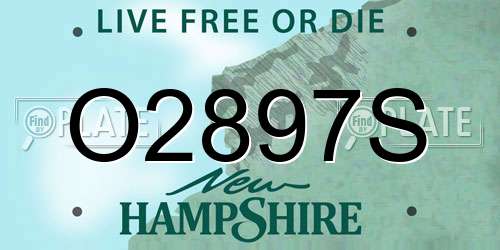 O2897S New Hampshire License Plate