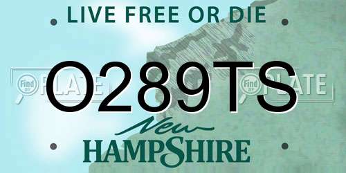 O289TS New Hampshire License Plate