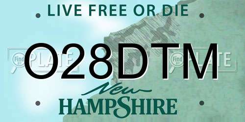 O28DTM New Hampshire License Plate