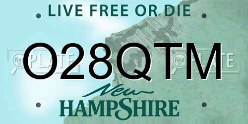 O28QTM New Hampshire License Plate