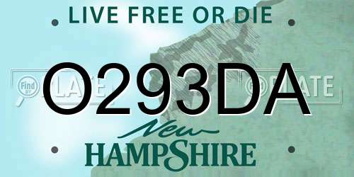 O293DA New Hampshire License Plate