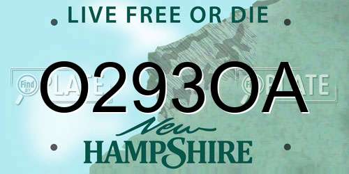 O293OA New Hampshire License Plate