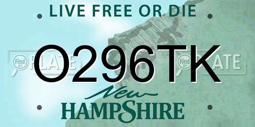O296TK New Hampshire License Plate