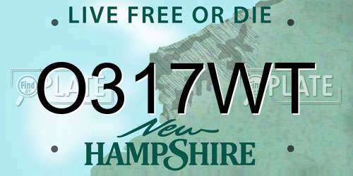O317WT New Hampshire License Plate