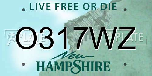 O317WZ New Hampshire License Plate