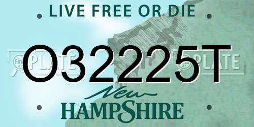 O32225T New Hampshire License Plate
