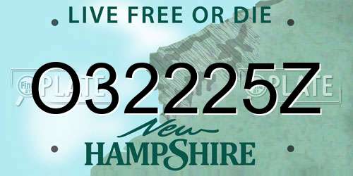 O32225Z New Hampshire License Plate