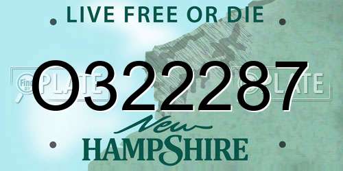 O322287 New Hampshire License Plate