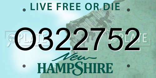 O322752 New Hampshire License Plate