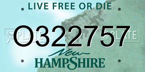 O322757 New Hampshire License Plate