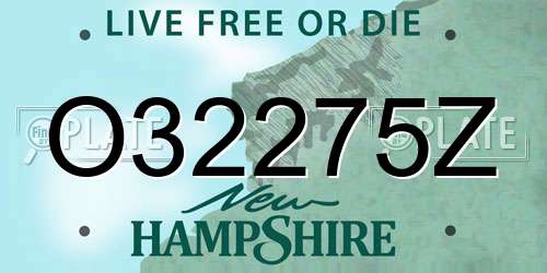 O32275Z New Hampshire License Plate