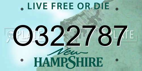 O322787 New Hampshire License Plate