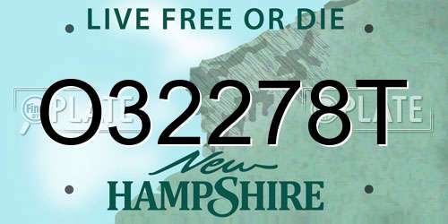 O32278T New Hampshire License Plate