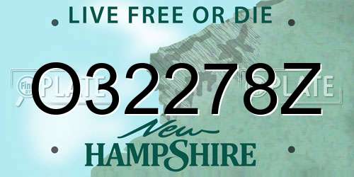 O32278Z New Hampshire License Plate
