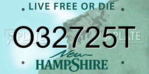 O32725T New Hampshire License Plate