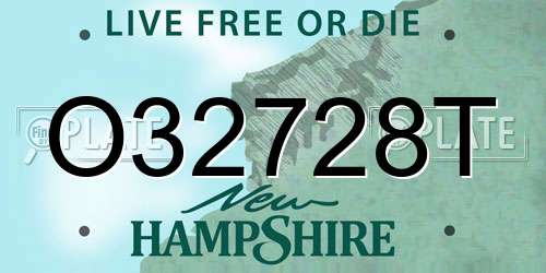 O32728T New Hampshire License Plate