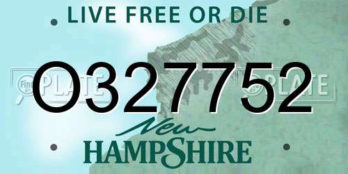 O327752 New Hampshire License Plate