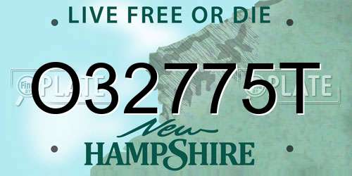 O32775T New Hampshire License Plate