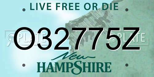 O32775Z New Hampshire License Plate