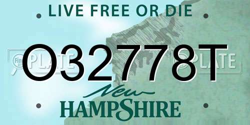 O32778T New Hampshire License Plate