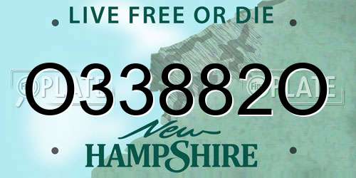 O33882O New Hampshire License Plate