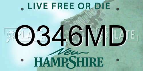 O346MD New Hampshire License Plate