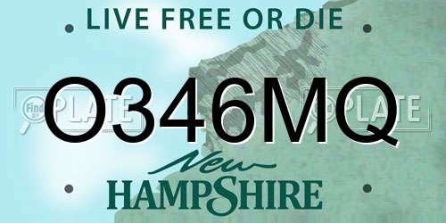O346MQ New Hampshire License Plate