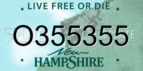 O355355 New Hampshire License Plate