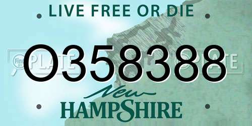 O358388 New Hampshire License Plate