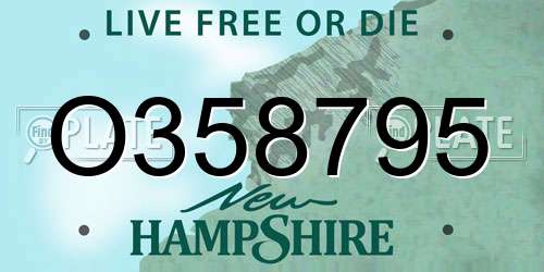 O358795 New Hampshire License Plate