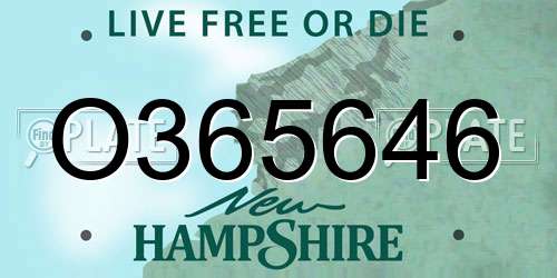 O365646 New Hampshire License Plate