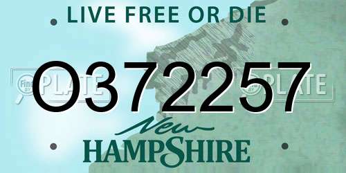 O372257 New Hampshire License Plate