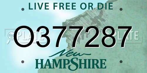 O377287 New Hampshire License Plate