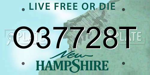 O37728T New Hampshire License Plate