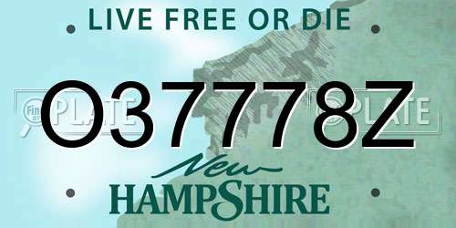 O37778Z New Hampshire License Plate