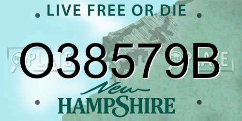 O38579B New Hampshire License Plate