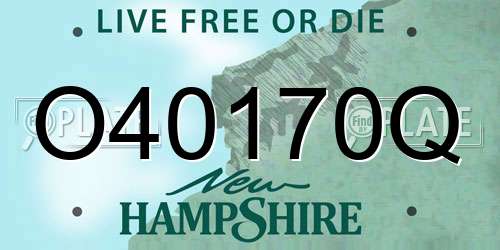 O40170Q New Hampshire License Plate