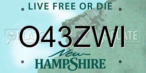 O43ZWI New Hampshire License Plate