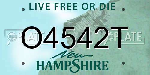 O4542T New Hampshire License Plate