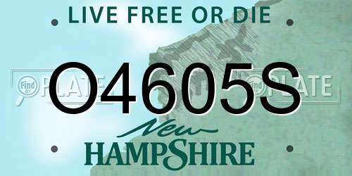 O4605S New Hampshire License Plate