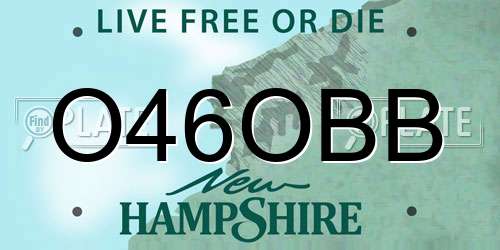 O46OBB New Hampshire License Plate