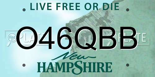 O46QBB New Hampshire License Plate