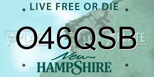 O46QSB New Hampshire License Plate