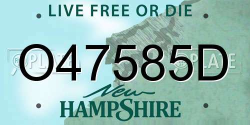O47585D New Hampshire License Plate