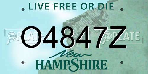 O4847Z New Hampshire License Plate