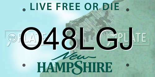 O48LGJ New Hampshire License Plate