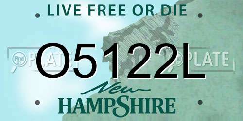 O5122L New Hampshire License Plate